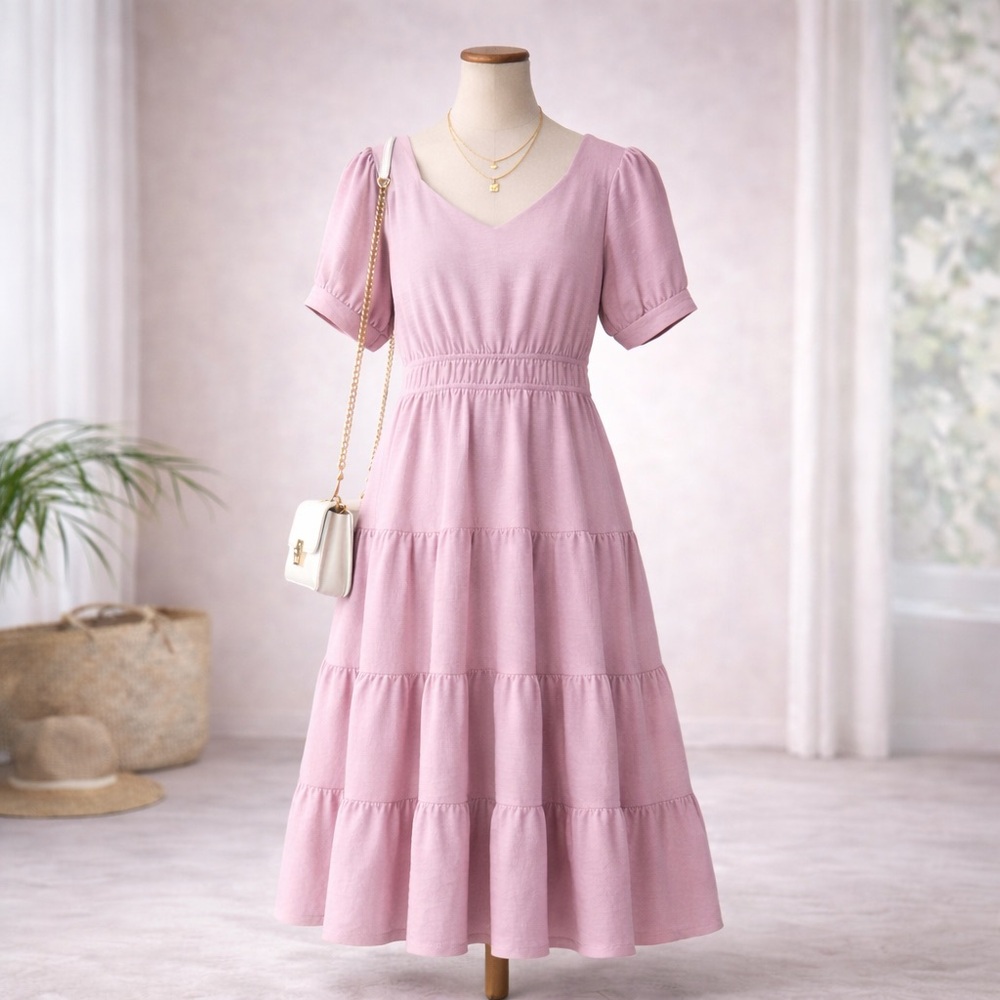 Monteau Soft Mauve Midi Dress